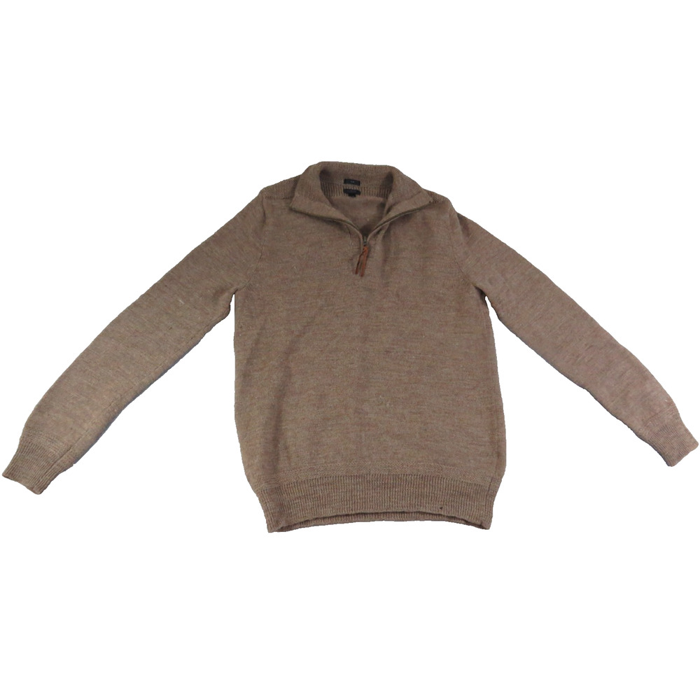 J Crew Men's Slim Fit L 100% Merino Wool 1/4 Zip Mockneck Academia Knit Sweater